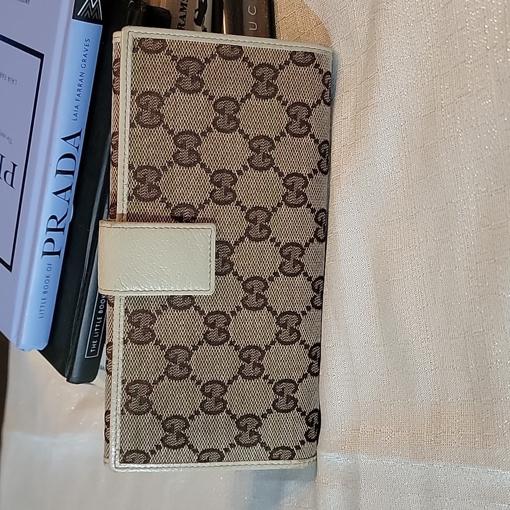 Gucci GG Monogram Logo Canvas Leather Long Wallet Authentic - Picture 3 of 16
